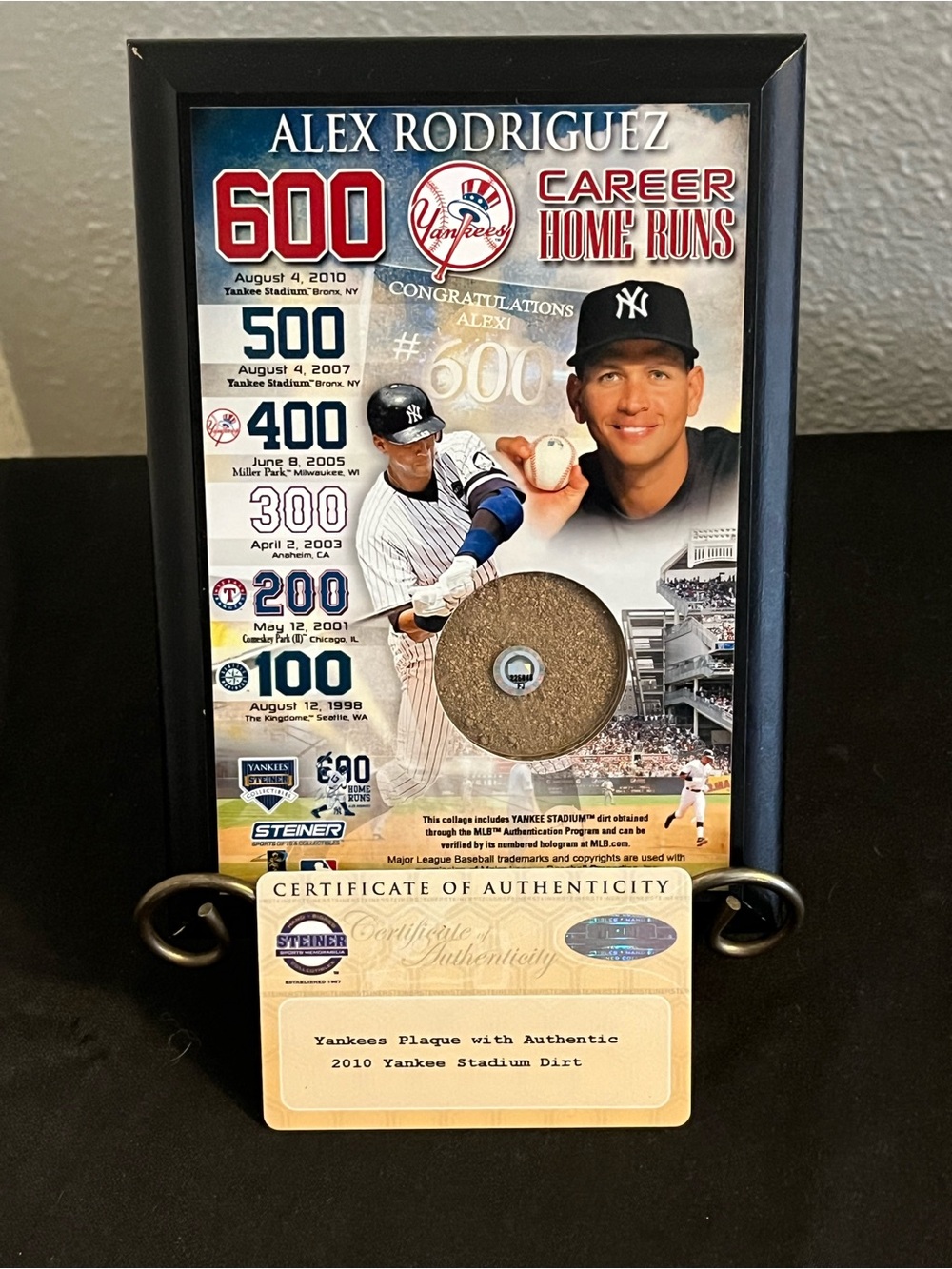 Alex Rodriguez 600 Career Home Runs Commemorative Plaque - Blue